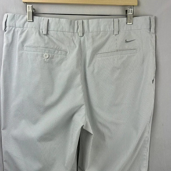 Nike Golf Pants Men Size 36 x 30 Stripe Moisture Wicking Active Sport Gray White - Picture 6 of 8